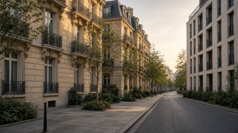 Photo rue résidentielle française — immobilier rentrée 2026